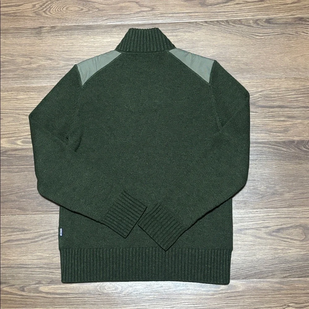 Patagonia Olive Green Half Zip Sweater Elbow Patch Mens M Pullover